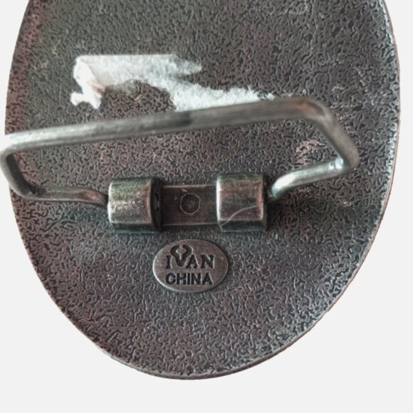 One-of-a-Kind Handcrafted Clay Belt Buckle Peace Skull Cross Vegas Hippie main image 15